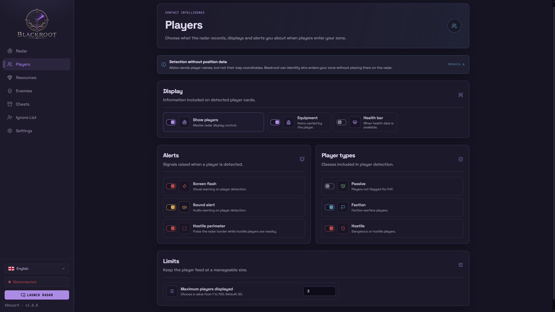 Player intelligence: gear, guild, alliance, health and threat